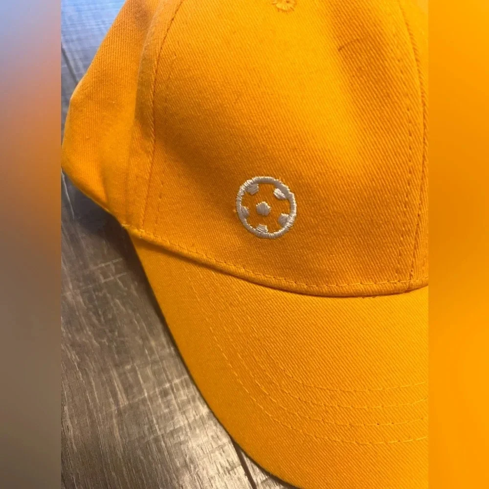 Soccer Shots Baseball Hat Kids Unisex Adjustable Orange T.D. Mills Strapback Cap